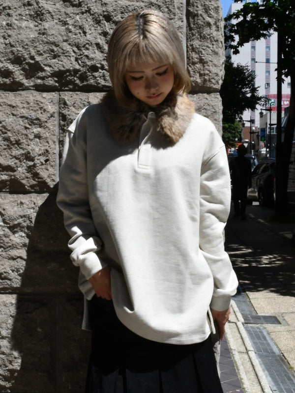【KIMHEKIM - キムヘキム】ROBIN PK LONG SLEEVE TOP / BEIGE (ポロトップス/ベージュ)
