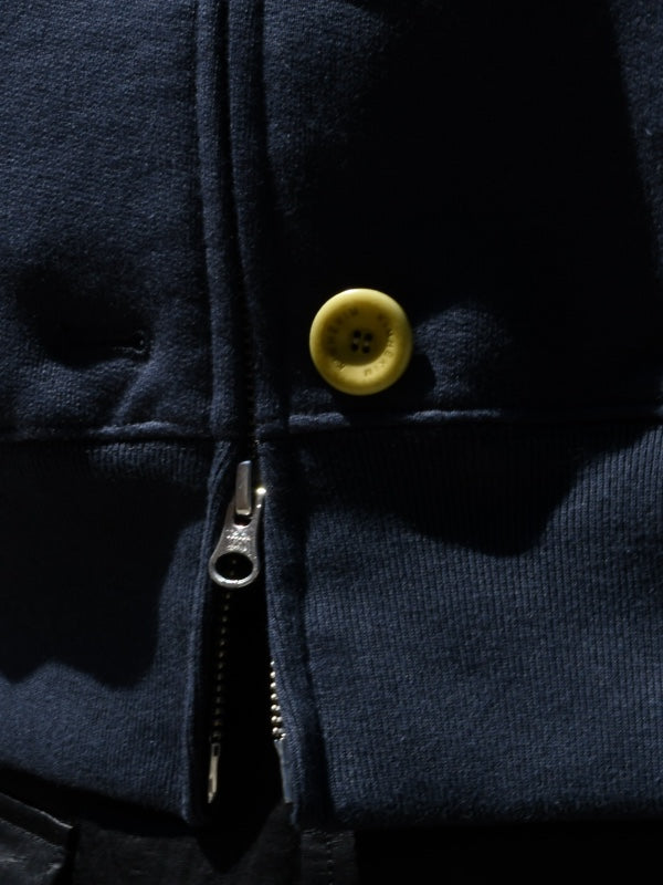 【KIMHEKIM - キムヘキム】ASH BUTTON ZIP-UP HOODIE (フーディー/ネイビー)