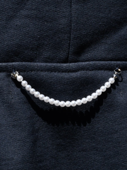 【KIMHEKIM - キムヘキム】ASH BUTTON ZIP-UP HOODIE (フーディー/ネイビー)
