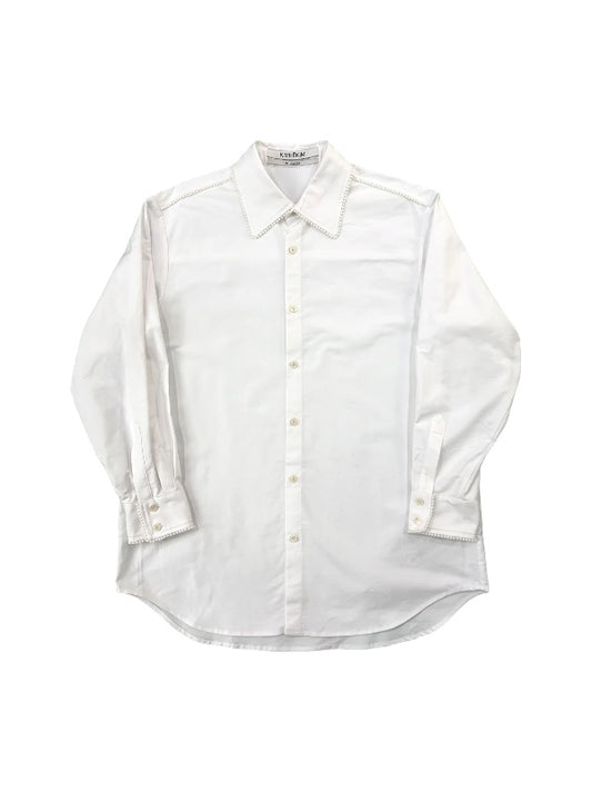 【KIMHEKIM - キムヘキム】PEARL TRIMMED SHIRT (シャツ/ホワイト)