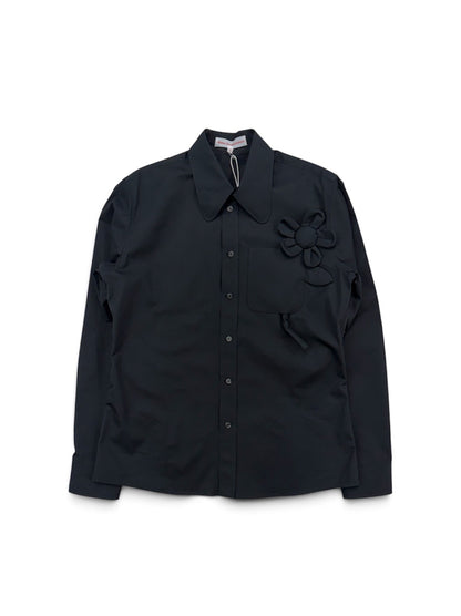 【Walter Van Beirendonck - ウォルターヴァンベイレンドンク】Fiori Shirt  / Black (ニット/ライトブルー)