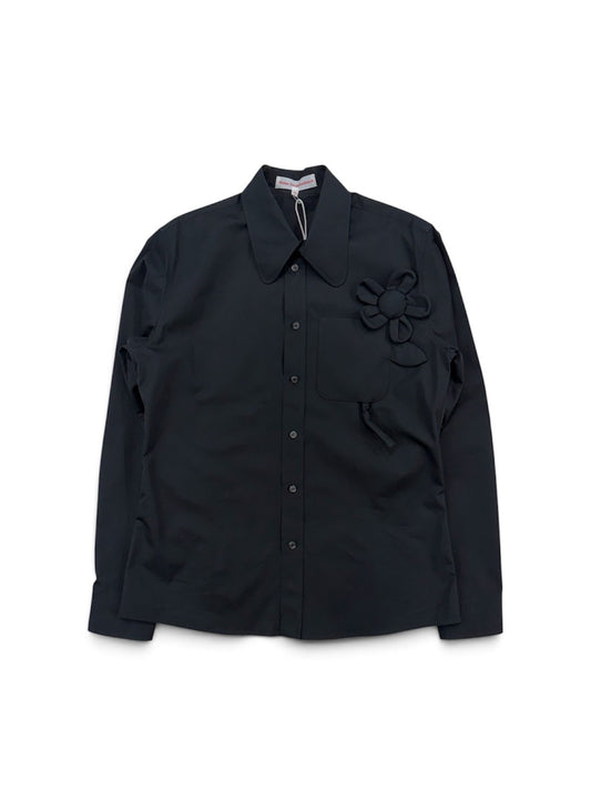 【Walter Van Beirendonck - ウォルターヴァンベイレンドンク】Fiori Shirt  / Black (ニット/ライトブルー)