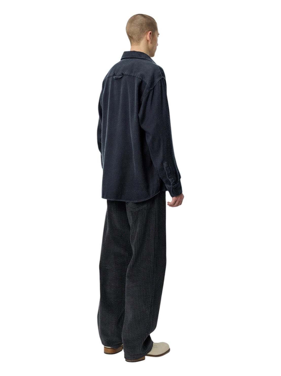 【mfpen - エムエフペン】 Gambler Shirt /  Black Fuzz Tencel  (シャツ/ブラック)