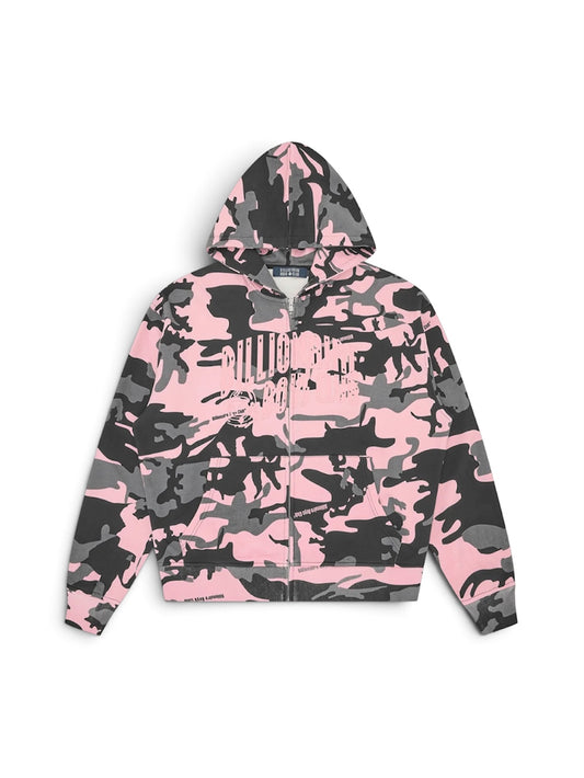 【Billionaire Boys Club-ビリオネアボーイズクラブ】 ARCHLOGO CAMO ZIP THROUGH HOOD / PINK CAMO (パーカー/ピンクカモ)