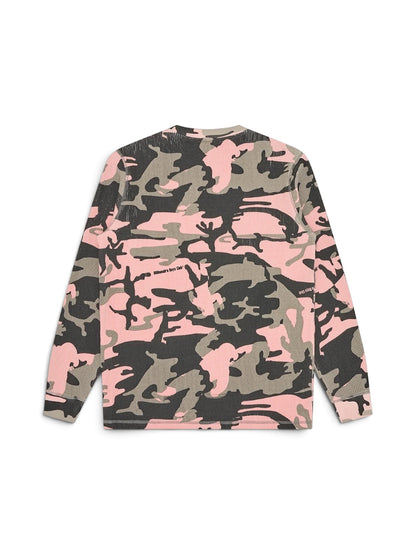 【Billionaire Boys Club-ビリオネアボーイズクラブ】 STENCIL ARCHLOGO WAFFLE LS T-SHIRT / PINK CAMO (Tシャツ/ピンクカモ)