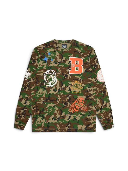 【Billionaire Boys Club-ビリオネアボーイズクラブ】 MULTI GRAPHIC LS T-SHIRT / CAMO (Tシャツ/カモ)