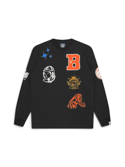 【Billionaire Boys Club-ビリオネアボーイズクラブ】 MULTI GRAPHIC LS T-SHIRT / BLACK (Tシャツ/ブラック)
