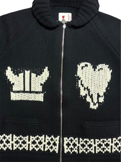 【EMOTIONALLY UNAVAILABLE - エモーショナリー アンアベイラブル】EU ND KNIT JACKET / BLACK (ジャケット/ブラック)
