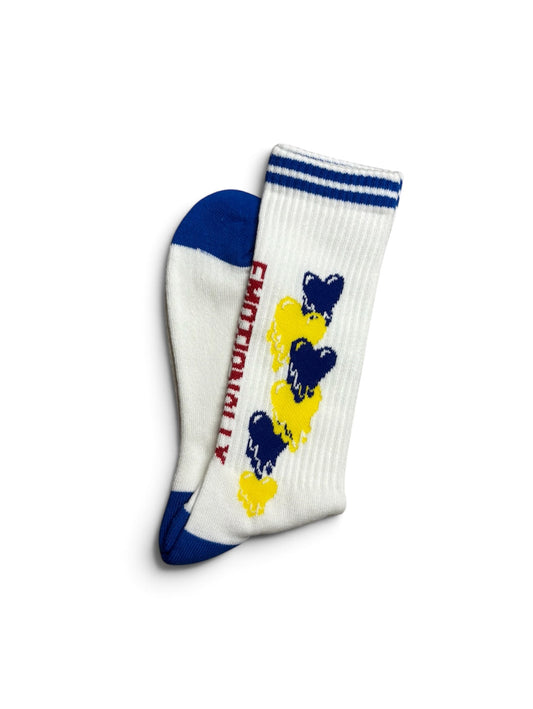 【EMOTIONALLY UNAVAILABLE - エモーショナリー アンアベイラブル】EU LOGO SOCKS / WHITE (ソックス/ホワイト)