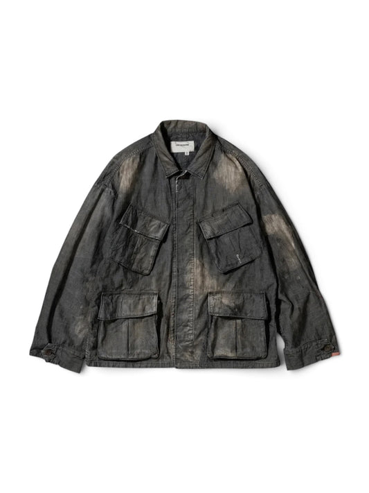 【ANACHRONORM - アナクロノーム】CHAMBRAY REMAKED FATIGUE JACKET / BLACK (ジャケット/ブラック)