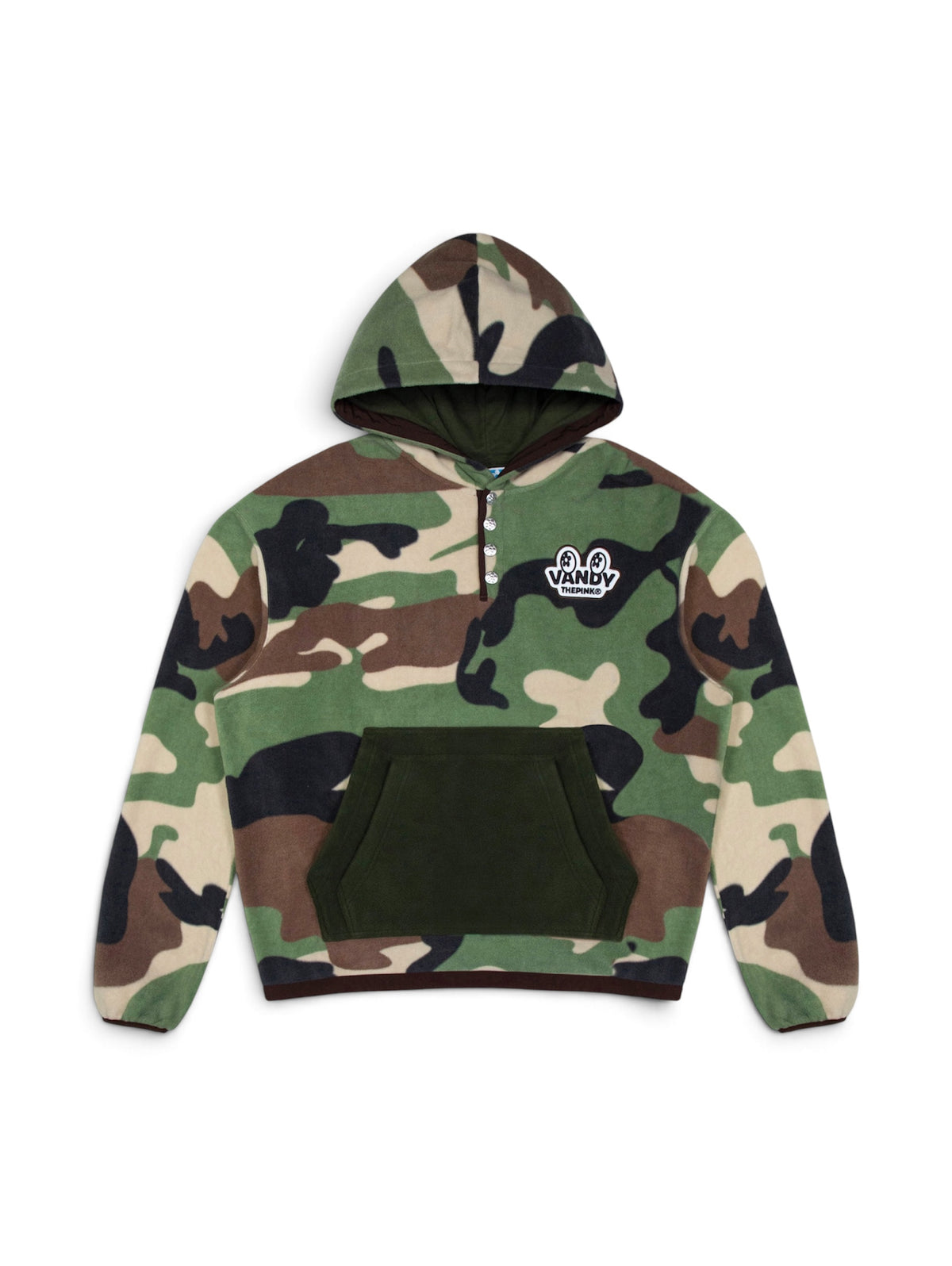 【VANDY THE PINK - ヴァンディー・ザ・ピンク】EYE LOGO SNAP FLEECE / CAMO (パーカー/カモ)