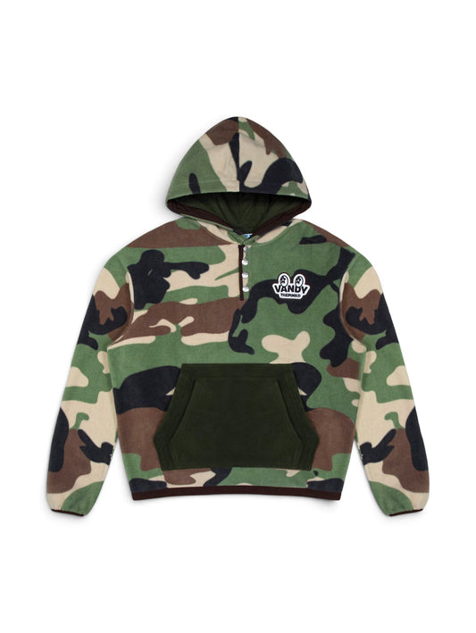 【VANDY THE PINK - ヴァンディー・ザ・ピンク】EYE LOGO SNAP FLEECE / CAMO (パーカー/カモ)