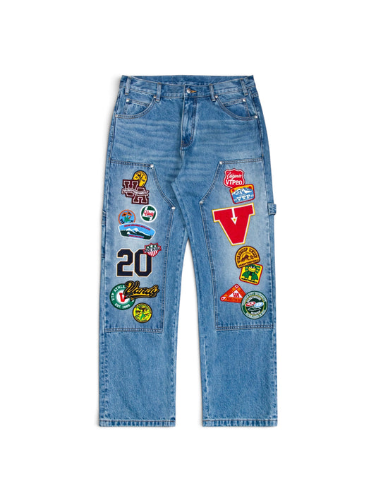 【VANDY THE PINK - ヴァンディー・ザ・ピンク】PATCH WORK PAINTER PANTS / BLUE  (パンツ/ブルー)