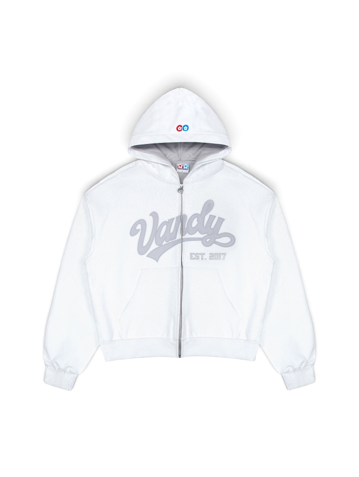 【VANDY THE PINK - ヴァンディー・ザ・ピンク】CRACKLE PIGMENT PAINT HOODIE / WHITE (パーカー/ホワイト)