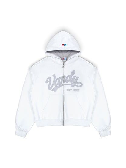 【VANDY THE PINK - ヴァンディー・ザ・ピンク】CRACKLE PIGMENT PAINT HOODIE / WHITE (パーカー/ホワイト)