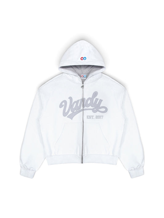 【VANDY THE PINK - ヴァンディー・ザ・ピンク】CRACKLE PIGMENT PAINT HOODIE / WHITE (パーカー/ホワイト)