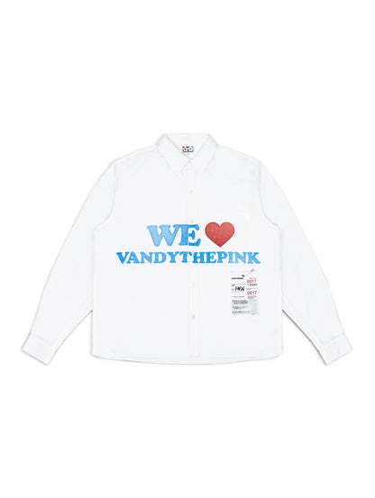 【VANDY THE PINK - ヴァンディー・ザ・ピンク】WHITE OXFORD SHIRT / WHITE (シャツ/ホワイト)