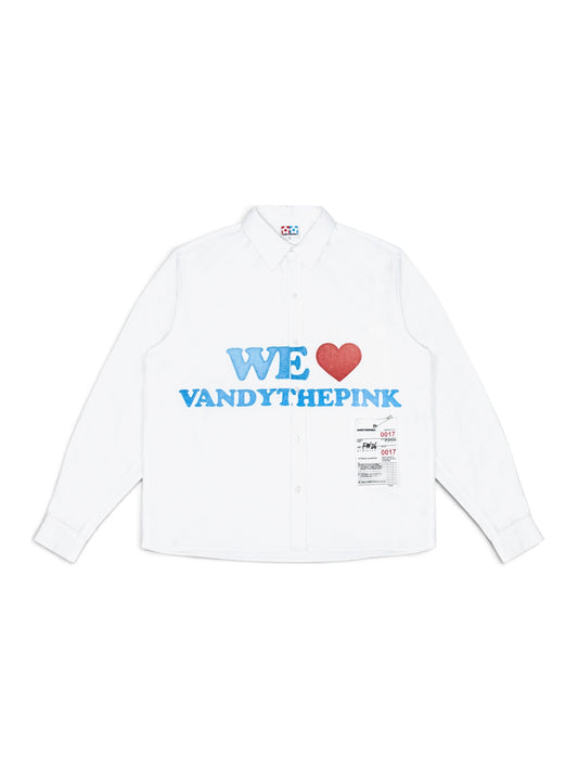 【VANDY THE PINK - ヴァンディー・ザ・ピンク】WHITE OXFORD SHIRT / WHITE (シャツ/ホワイト)