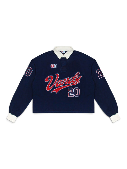 【VANDY THE PINK - ヴァンディー・ザ・ピンク】WASHED SOLID RUGBY / NAVY (Tシャツ/ネイビー)