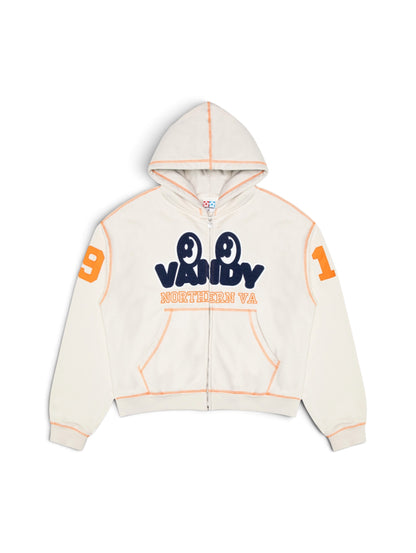 【VANDY THE PINK - ヴァンディー・ザ・ピンク】EYE LOGO ZIP UP HOODIE / HEATHER GREY (パーカー/ヘザーグレー)