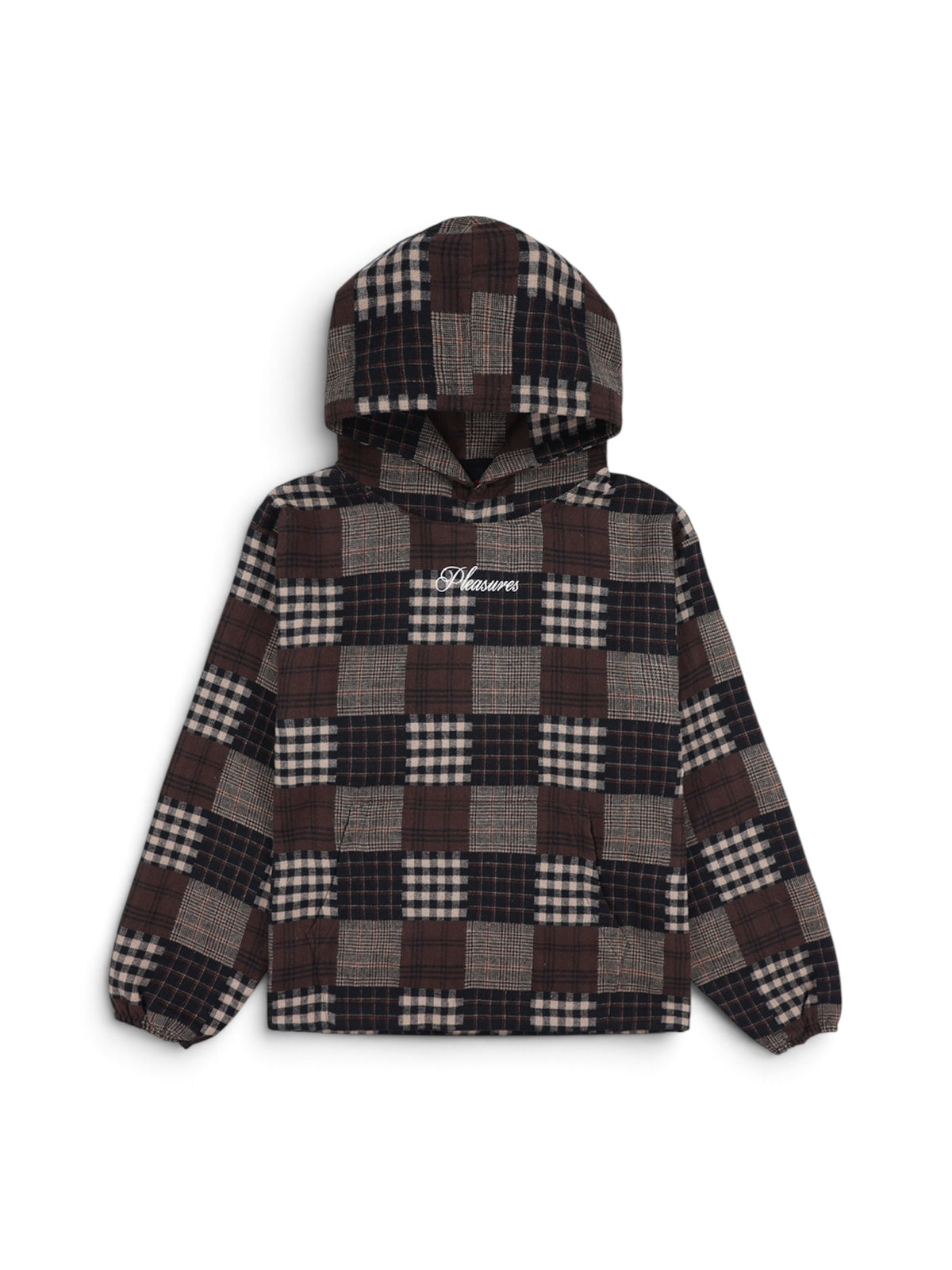 【PLEASURES - プレジャーズ】MADRAS PONCHO HOODIE / BROWN (フーディ/ブラウン)