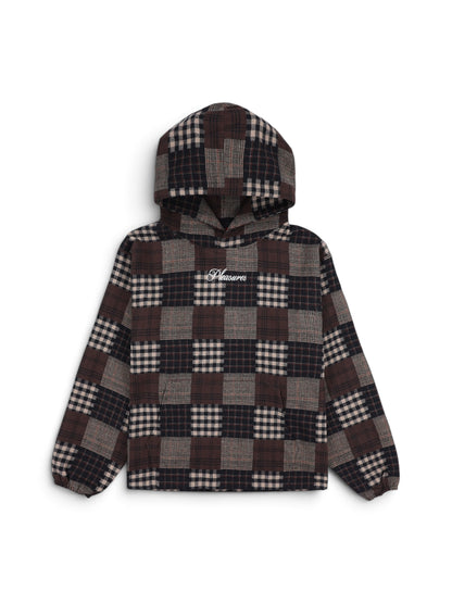 【PLEASURES - プレジャーズ】MADRAS PONCHO HOODIE / BROWN (フーディ/ブラウン)