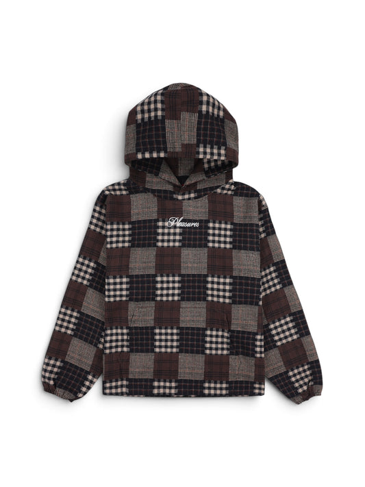 【PLEASURES - プレジャーズ】MADRAS PONCHO HOODIE / BROWN (フーディ/ブラウン)