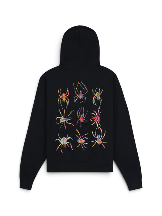 【PLEASURES - プレジャーズ】SPIDERS FITTED ZIP HOODIE / BLACK (フーディ/ブラック)