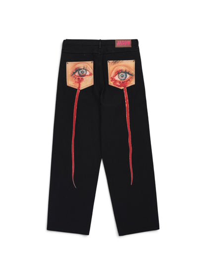【PLEASURES - プレジャーズ】TEAR FORMULA BAGGY JEANS / BLACK (パンツ/ブラック)