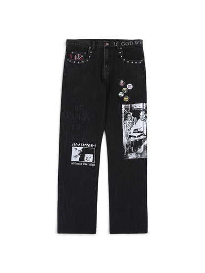 【PLEASURES - プレジャーズ】DIY STRAIGHT LEG PANTS / BLACK (パンツ/ブラック)