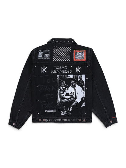 【PLEASURES - プレジャーズ】DIY TRUCKER JACKET / BLACK (ジャケット/ブラック)