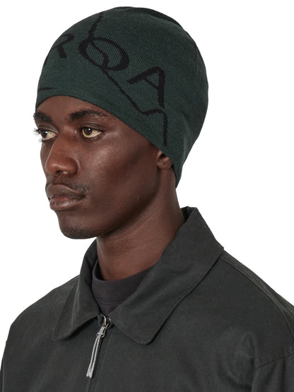 【ROA- ロア】 Logo Wool Beanie / Dark Green (ビーニー/ダークグリーン)