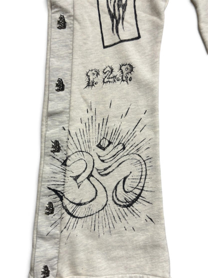 【HELLSTAR - ヘルスター】GRAFFITI MIRROR FACE SWEATPANTS / WHITE (パンツ/ホワイト)