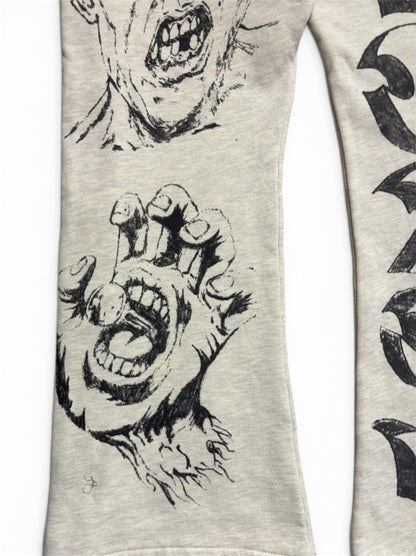 【HELLSTAR - ヘルスター】GRAFFITI MIRROR FACE SWEATPANTS / WHITE (パンツ/ホワイト)