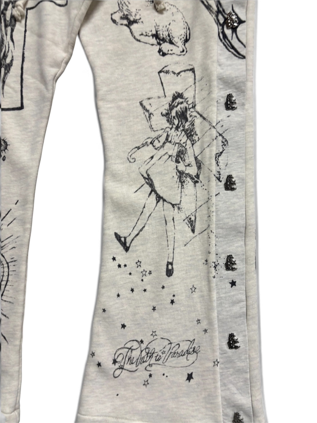 【HELLSTAR - ヘルスター】GRAFFITI MIRROR FACE SWEATPANTS / WHITE (パンツ/ホワイト)