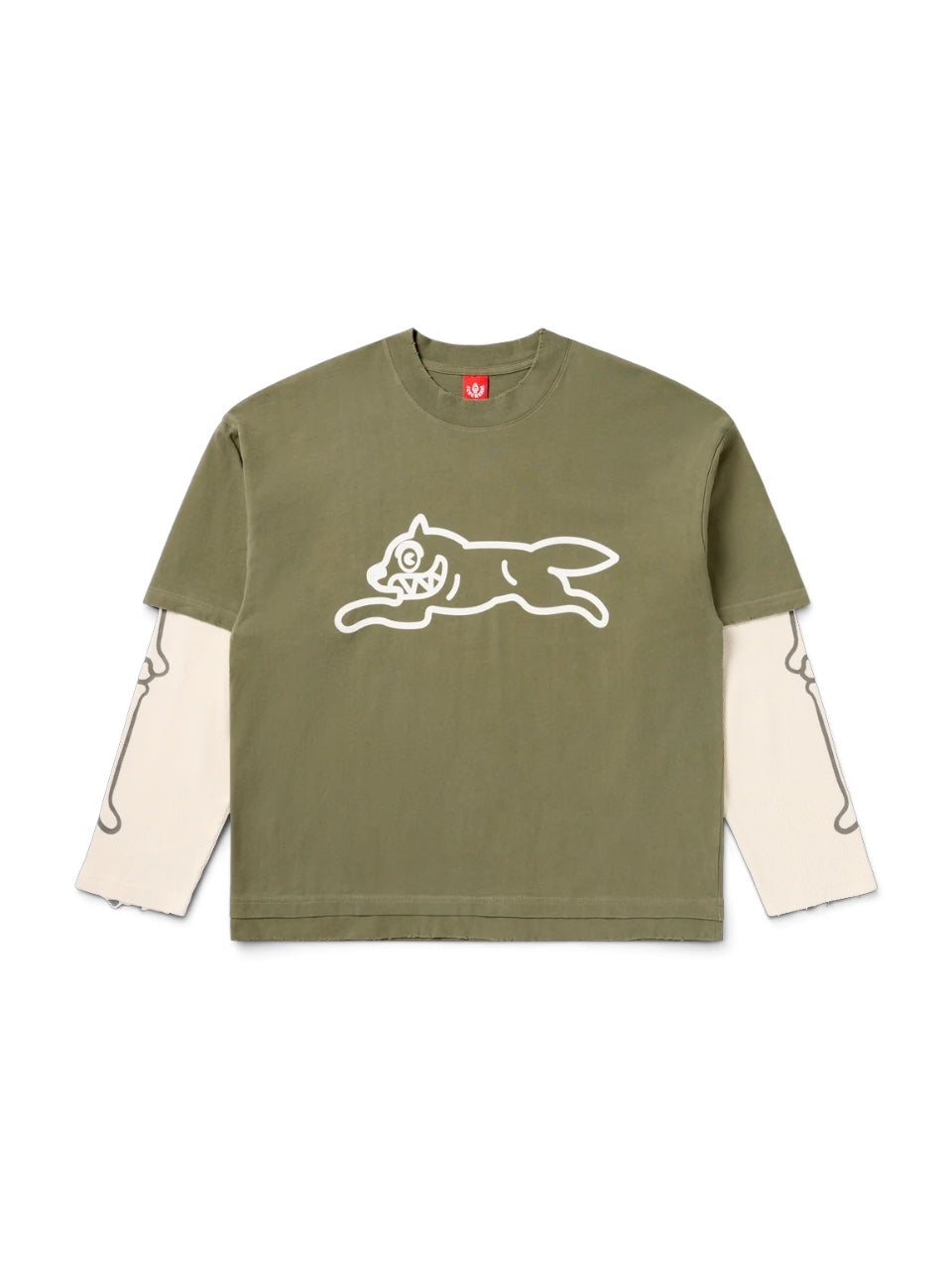 【ICE CREAM - アイスクリーム】BONES WASHED LS T-SHIRT / FOURLEAF CLOVER (Tシャツ/フォーリーフクローバー)