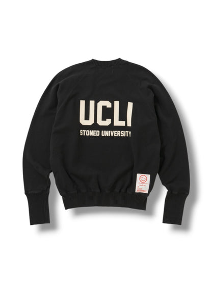【Perfect ribs®×A LOVE MOVEMENT】"Stoned University" Basic Strange Sleeve Crew Neck Sweat Shirts / Black(スウェット/ブラック)