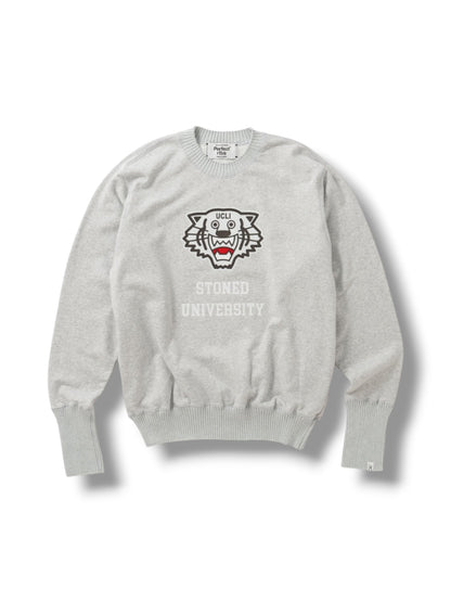【Perfect ribs®×A LOVE MOVEMENT】"Stoned University" Basic Strange Sleeve Crew Neck Sweat Shirts / Heather Gray(スウェット/ヘザーグレー)