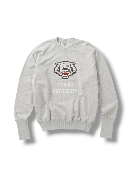 【Perfect ribs®×A LOVE MOVEMENT】"Stoned University" Basic Strange Sleeve Crew Neck Sweat Shirts / Heather Gray(スウェット/ヘザーグレー)