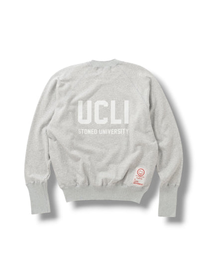 【Perfect ribs®×A LOVE MOVEMENT】"Stoned University" Basic Strange Sleeve Crew Neck Sweat Shirts / Heather Gray(スウェット/ヘザーグレー)