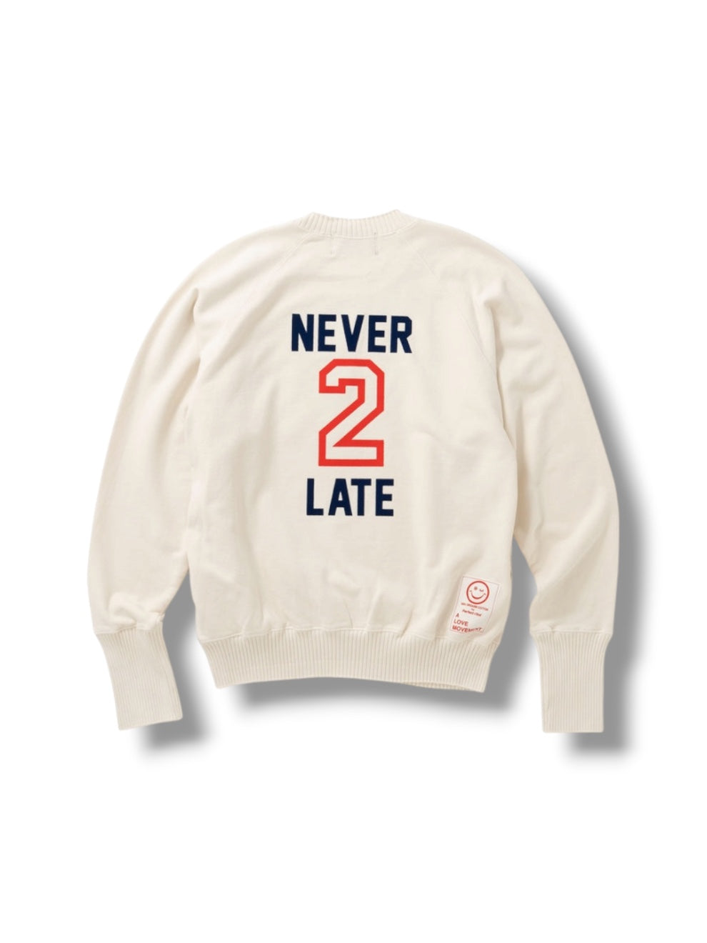 【Perfect ribs®×A LOVE MOVEMENT】"Big Smile" Basic Strange Sleeve Crew Neck Sweat Shirts / Ivory(スウェット/アイボリー)