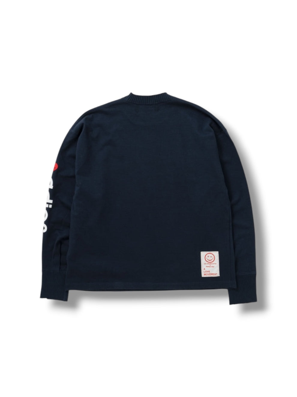 【Perfect ribs®×A LOVE MOVEMENT】"Heart adios" Basic Long Sleeve T shirts / Nany(ロングスリーブTシャツ/ネイビー)