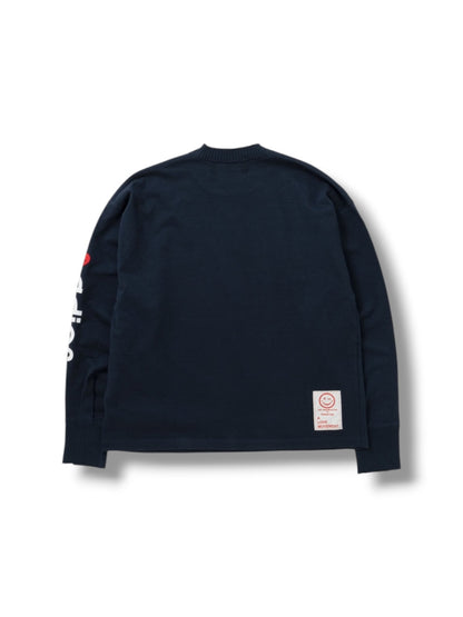 【Perfect ribs®×A LOVE MOVEMENT】"Heart adios" Basic Long Sleeve T shirts / Nany(ロングスリーブTシャツ/ネイビー)