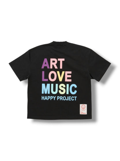 【Perfect ribs®×A LOVE MOVEMENT】"ART LOVE MUSIC" Basic Short Sleeve T Shirts / Black(Tシャツ/ブラック)