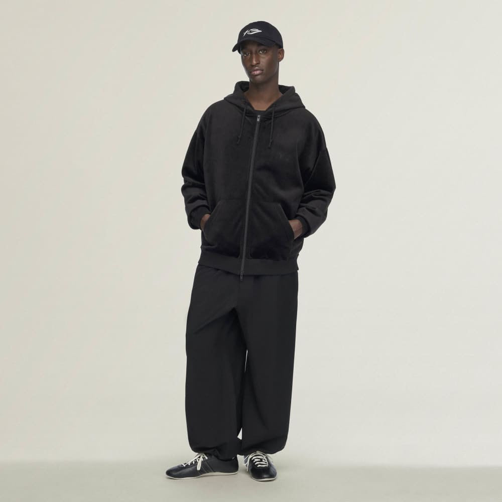 【Y-3 -ワイスリー】Y-3 VELVET CORDUROY ZIP HOODIE/ BLACK (トラックジャケット/ブラック)