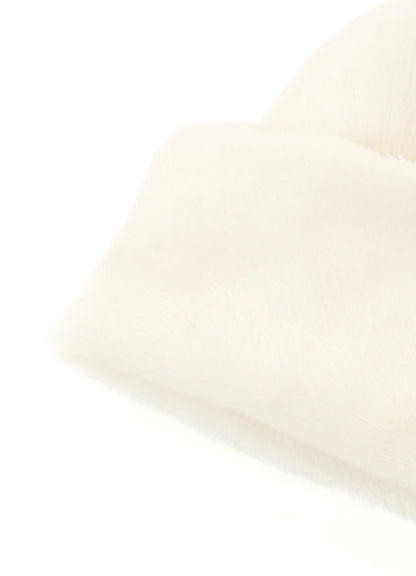 【Y's - ワイズ】Y's × New Era MICRO FUR CUFF KNIT / OFF WHITE (ビーニー/オフホワイト)