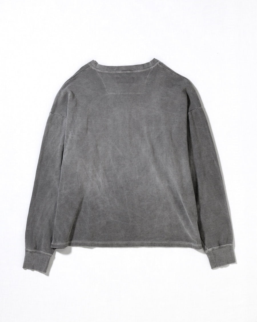 【ANACHRONORM - アナクロノーム】  PIGMENT THERMAL HENLEY NECK L/S T-SHIRTS / DUSTY BLACK (Tシャツ/ダスティーブラック)