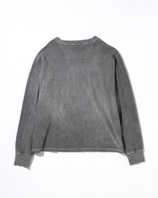 【ANACHRONORM - アナクロノーム】  PIGMENT THERMAL HENLEY NECK L/S T-SHIRTS / DUSTY BLACK (Tシャツ/ダスティーブラック)
