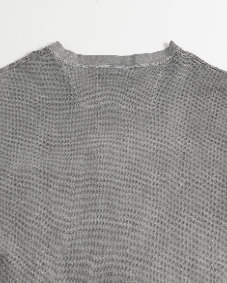 【ANACHRONORM - アナクロノーム】  PIGMENT THERMAL HENLEY NECK L/S T-SHIRTS / DUSTY BLACK (Tシャツ/ダスティーブラック)