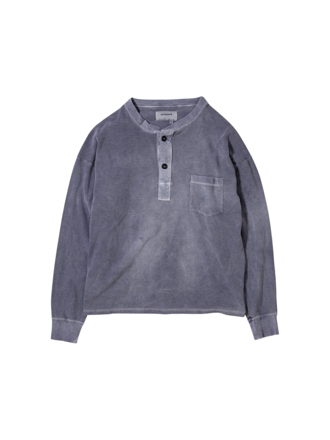 【ANACHRONORM - アナクロノーム】  PIGMENT THERMAL HENLEY NECK L/S T-SHIRTS / DUSTY PURPULE (Tシャツ/ダスティーパープル)